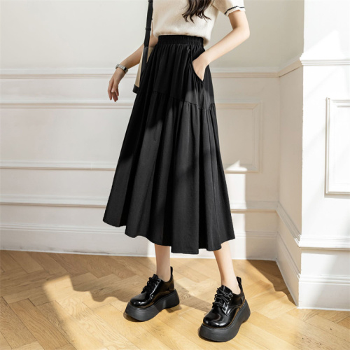 White skirt cake long skirt mid-length high-waisted chiffon a-line slim skirt umbrella skirt