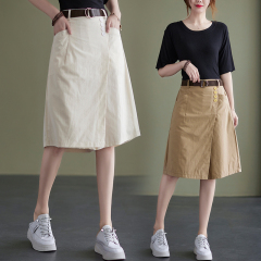 Belt culottes, artistic, versatile, loose, slim, simple, casual, large size wide-leg pants