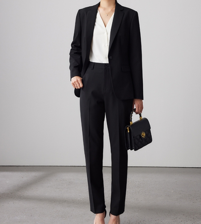 High-end business navy blue suit suit, state-owned enterprise insurance, car dealership, bank work clothes, formal professional women's suit
