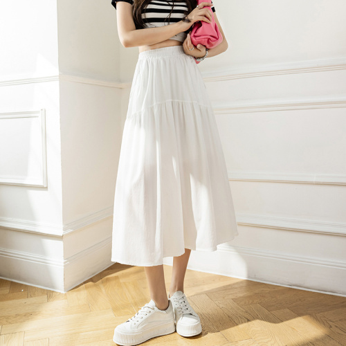 White skirt cake long skirt mid-length high-waisted chiffon a-line slim skirt umbrella skirt