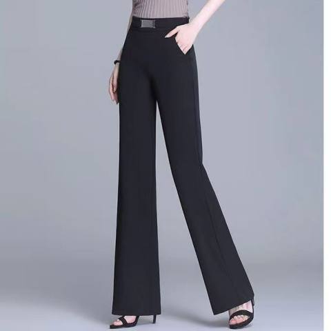 Wide-leg pants for women, summer, thin, high-waisted, fashionable, slim, straight, small, casual suit trousers