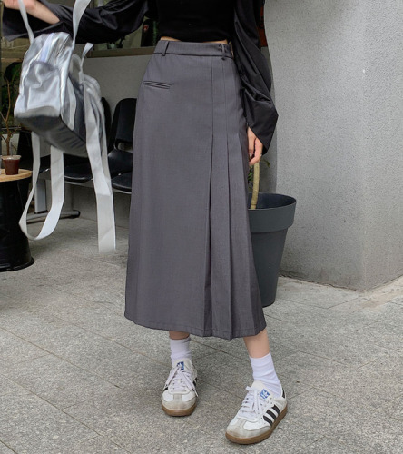 Autumn new suit skirt women's high waist hip skirt A-line mid-length skirt one-step skirt