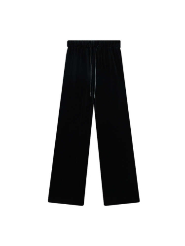 Plus size women's fat girl mm slimming velvet black casual pants slimming flesh-covering wide-leg pants for women in autumn and winter