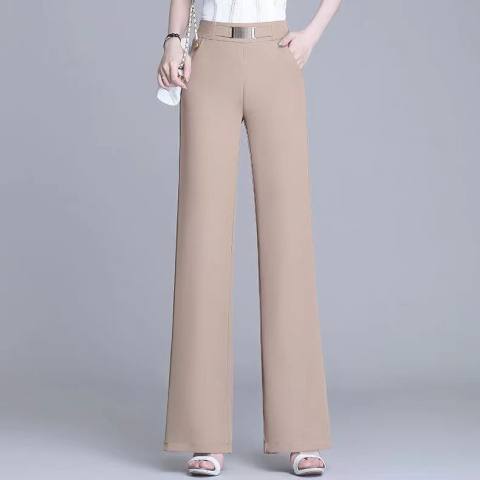 Wide-leg pants for women, summer, thin, high-waisted, fashionable, slim, straight, small, casual suit trousers