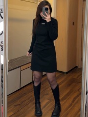 Cauliflower high-end royal sister women's temperament looks slimming and fat MM2024 short inner skirt large size hidden meat dress