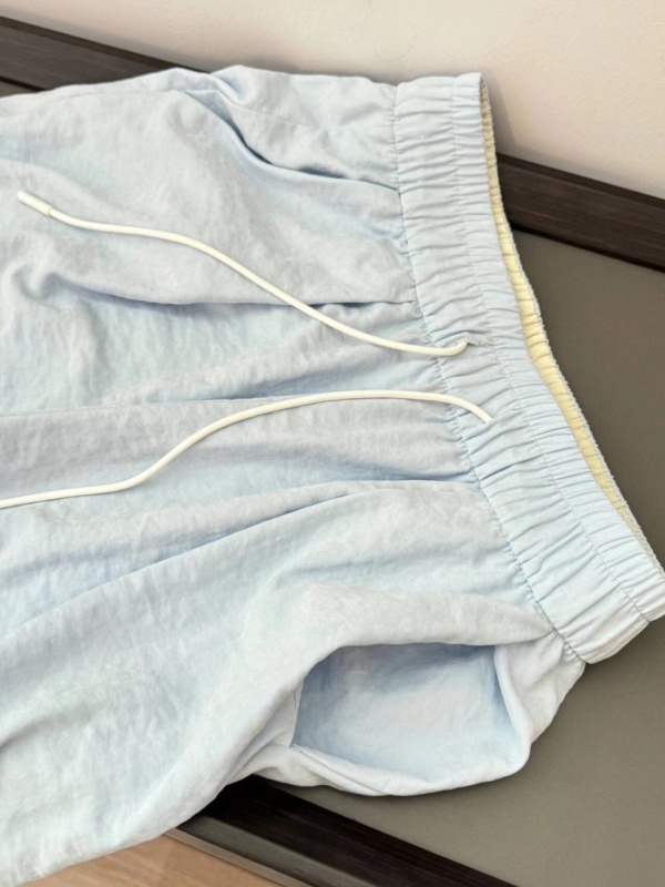 Soft Blue Air Yamamoto Pants Women's Summer Casual Lazy Slightly Wrinkled Textured Elastic Waist Wide Leg Drape Sun Protection Pants