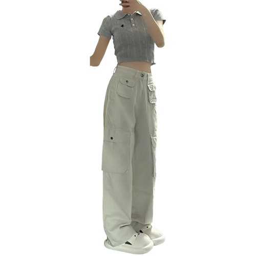 American high street overalls for women, thin section, ins fashion hot girl design, niche couple wide leg trousers