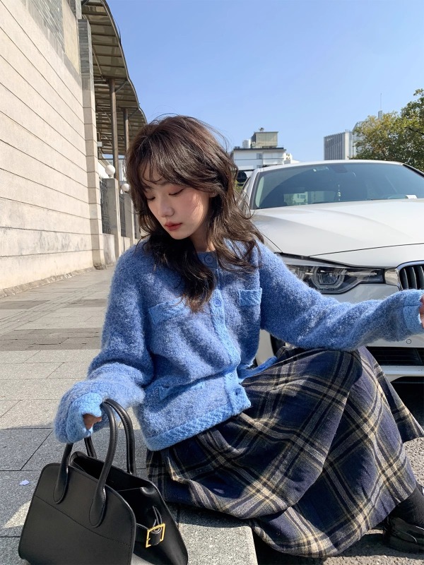 Xiaoxiangfeng Ribbon Knitted Cardigan Jacket Women's New Autumn and Winter Loose Temperament Little Top