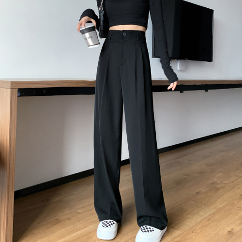 Spring and Autumn New Thin High Waist Loose Draping Large Size Wide Leg Suit Pants