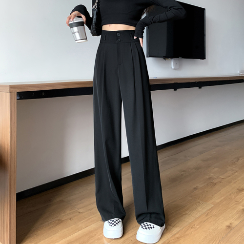 Spring and Autumn New Thin High Waist Loose Draping Large Size Wide Leg Suit Pants