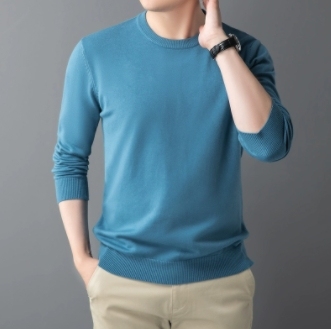 Sweater men's half turtleneck Korean style loose casual trendy round collar men's bottoming knitted sweater