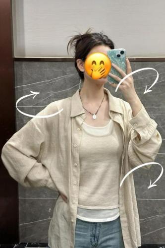 2024 new style small lazy style loose thin shirt jacket women's sun protection outer top shirt