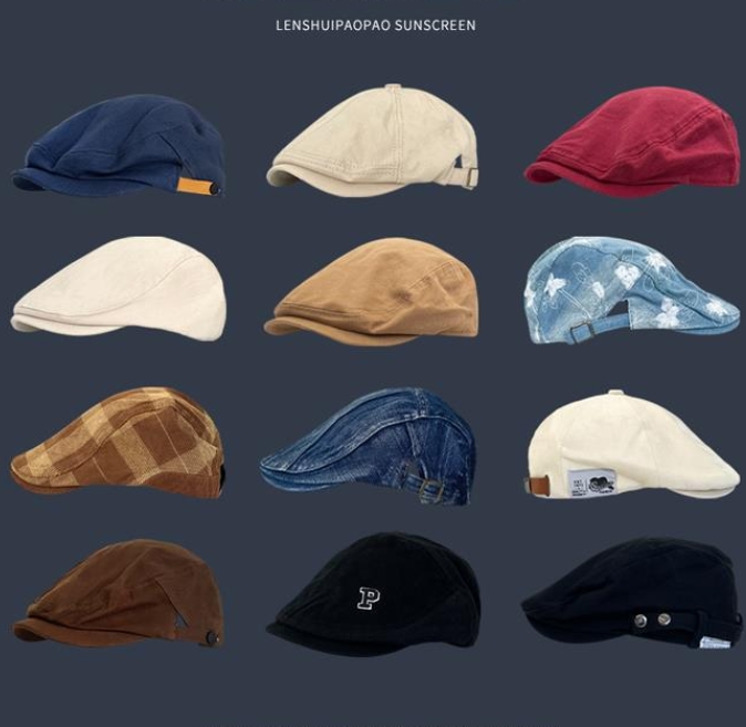 Take advantage of the trendy literary and artistic newsboy style, ruffian-faced progressive hat, painter's hat, children's tabloid hundred Hong Kong retro Japanese hat, street hat