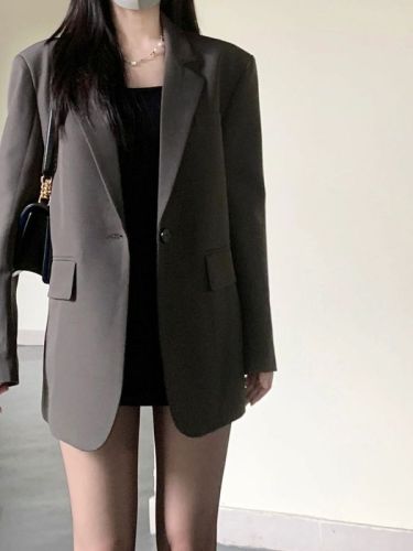 High-end temperament blazer women's 2024 spring new style small loose slim casual suit top