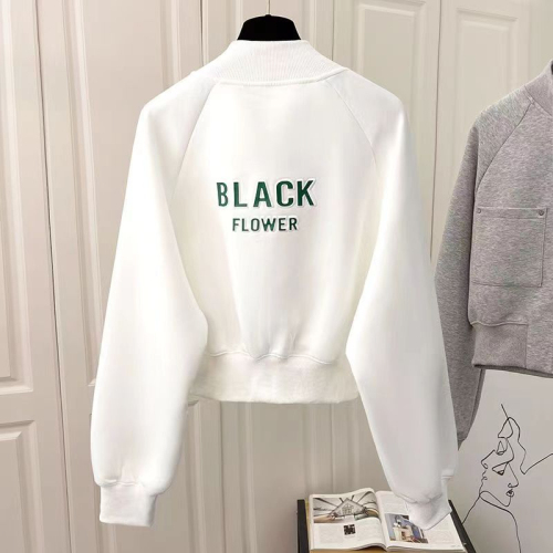 Korean baseball uniform short jacket women's 2024 autumn new sweatshirt loose and versatile stand-up collar cardigan top fashion