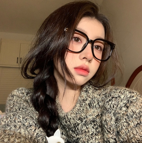 New GM black frame glasses Korean version large frame anti-blue light flat mirror plain mirror artifact frame glasses ins student trend