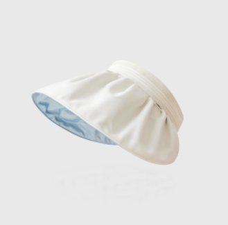 Shell hat girls UPF50+ summer sun protection hat 14cm large brim cycling sunshade empty top hat sun hat trendy