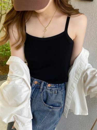 Velvet camisole women's inner wear new popular winter warm cover milky white suit bottoming top