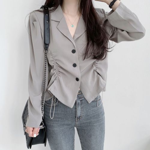 chic casual versatile drawstring blazer