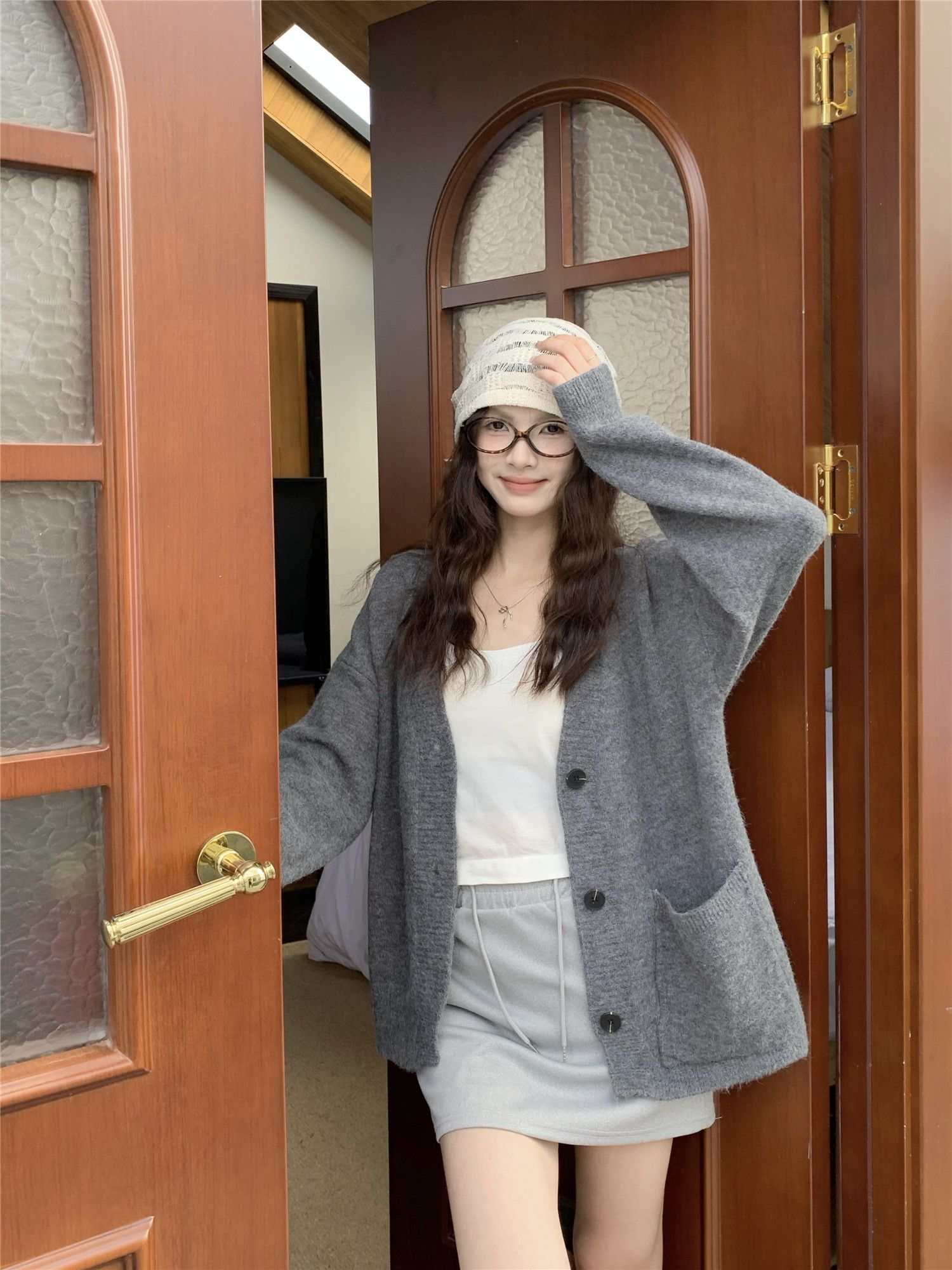 Real shot ~ Soft and soft sweater cardigan 2024 autumn and winter high-end knitted jacket
