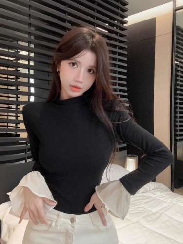 Official Image: 260g Modal Ribbed Velveteen Base Layer Top for Women - Spring, Autumn, Winter - Padded and Thick Long-Sleeve T-Shirt