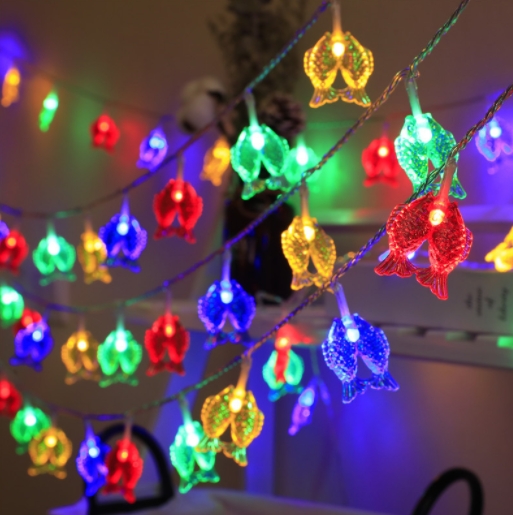 LED light string festive red lantern light string New Year and Spring Festival decorative lanterns flashing red blessing light string