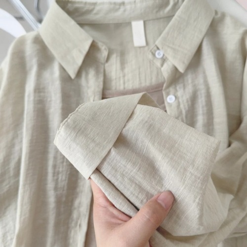 Liu Ye Chou, 85% cotton and 15% silk French long-sleeved shirt for women 2024 autumn thin sweater 