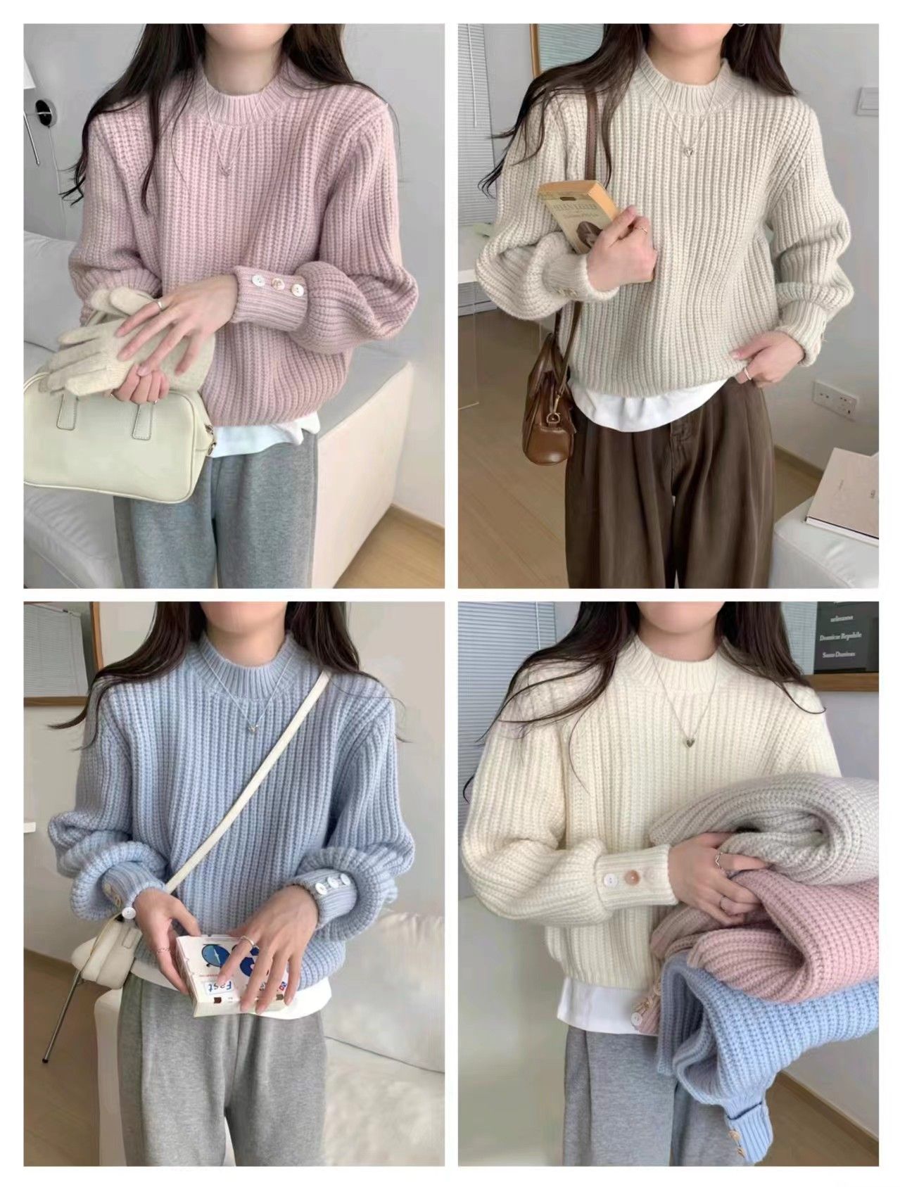 Korean style new loose, soft and chic design with knitted pullover women's sweater