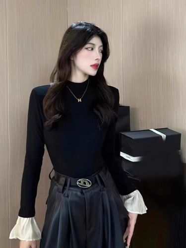 Official Image: 260g Modal Ribbed Velveteen Base Layer Top for Women - Spring, Autumn, Winter - Padded and Thick Long-Sleeve T-Shirt