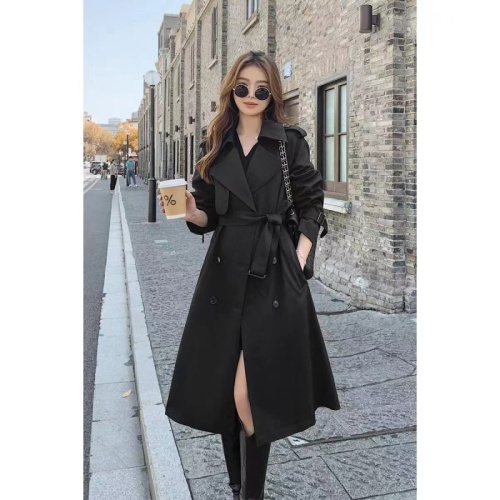 Women's French Style Windbreaker Coat 2024 New Spring and Autumn Slimming Flowing Stylish Medium Length High-End Windbreaker Coat