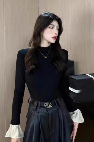 Official Image: 260g Modal Ribbed Velveteen Base Layer Top for Women - Spring, Autumn, Winter - Padded and Thick Long-Sleeve T-Shirt