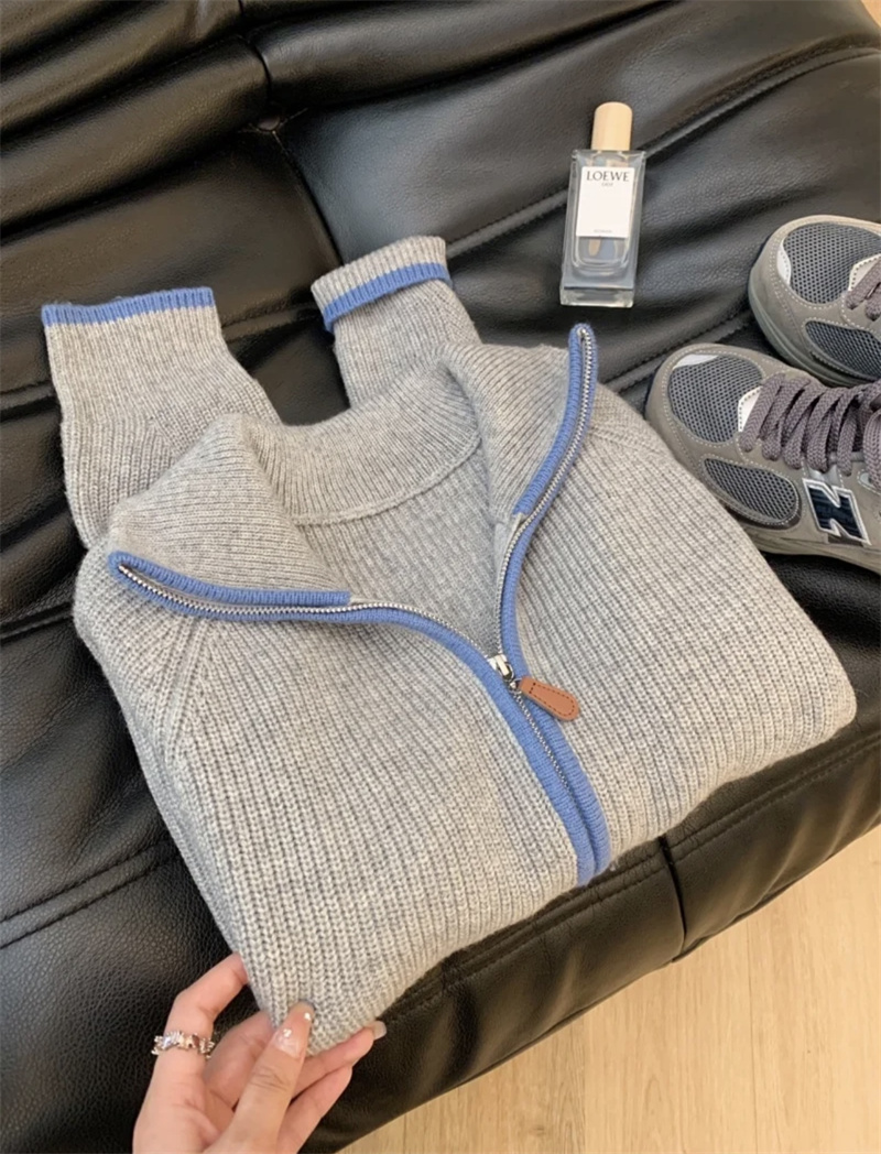 2024 South Korea Dongdaemun Asynchronous Style Knitted Sweater Live Broadcast Women's High-Quality Flat Series