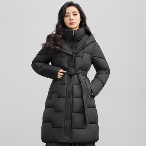 Actual shot of 2024 Korean Dongdaemun autumn and winter new large fur collar mid-length slim slim down jacket for women