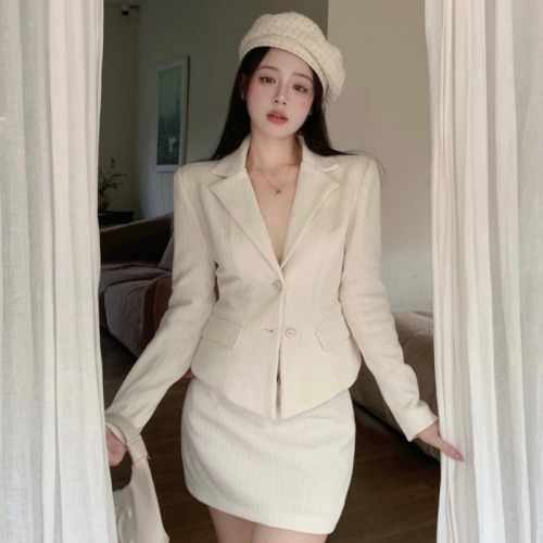 Real shot~Chenille skirt casual pure lust suit hot girl women's suit