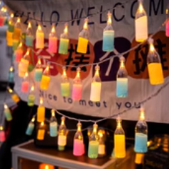 led light string wine bottle light night market stall atmosphere light street stall layout internet celebrity trunk birthday party decorative light