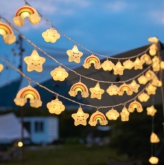 led cartoon decorative string lights star lights rainbow clouds camping christmas atmosphere lights stall tent decorative lights