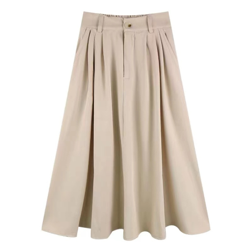 Pleated skirt, women's high waist umbrella skirt, spring and autumn 2024 new style suit skirt, mid-length A-line skirt, long skirt