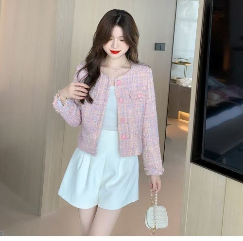 Xiaoxiangfeng women's tweed short coat spring and autumn 2024 new style high-end temperament little man's top autumn and winter