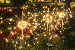 Cross-border LED solar fireworks lights outdoor waterproof colorful string lights landscape courtyard atmosphere lights Christmas decoration foreign trade