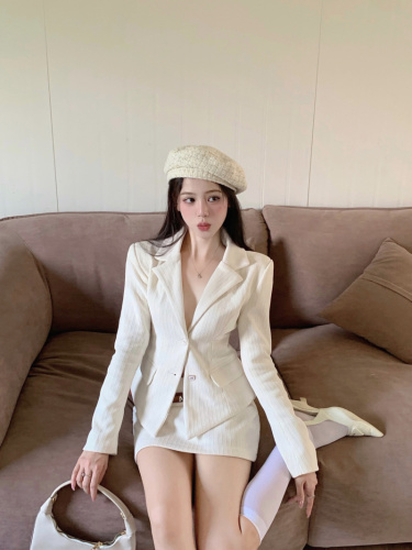 Real shot~Chenille skirt casual pure lust suit hot girl women's suit