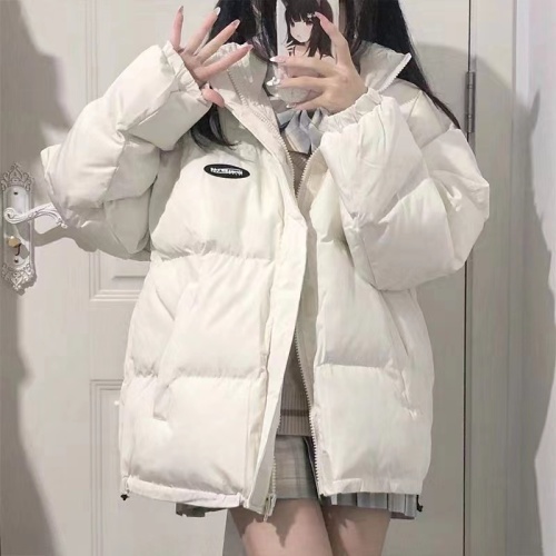 Down jacket for women winter 2024 new Korean style loose college style couple versatile hooded thickened cotton jacket