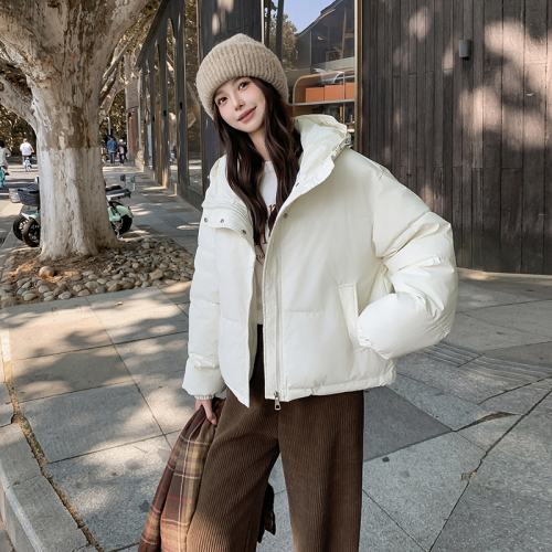 Short down cotton jacket for women winter 2024 new short style thickened cotton jacket for small people high-end