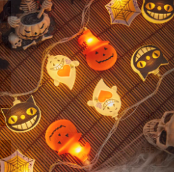 Cross-border LED Christmas Halloween decoration pumpkin lantern holiday decoration atmosphere ghost face skull decorative lamp