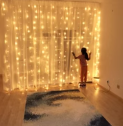 Curtain lights led copper wire lights 3*3 meters 8 functions remote control curtain light string Christmas decorative lights New Year holiday lights