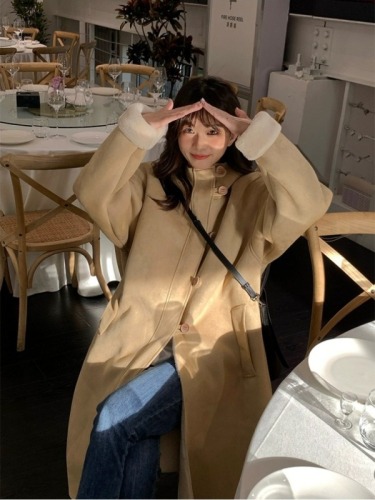 2024 winter new style loose velvet thickened long lamb wool coat coat for women trendy