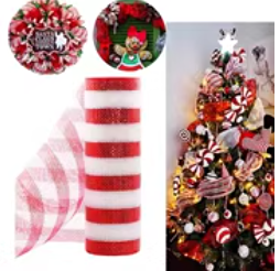 Christmas tree decoration ribbon ribbon Christmas creative diy scene layout pp mesh bow pendant mesh belt