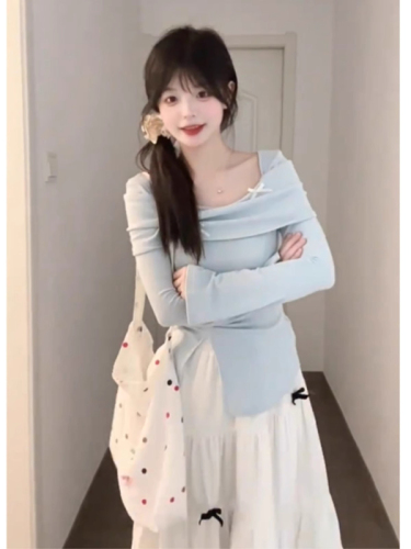 Early autumn outfit with a complete set of dresses for women, 2024 new Korean style for small people, elegant long skirt suit