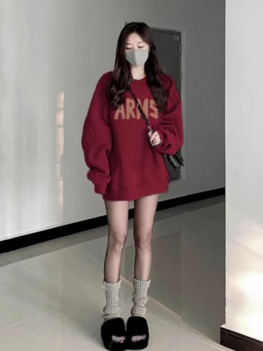 High-quality cotton composite CVC ribbed round neck printed sweatshirt for women and couples, regular, lined