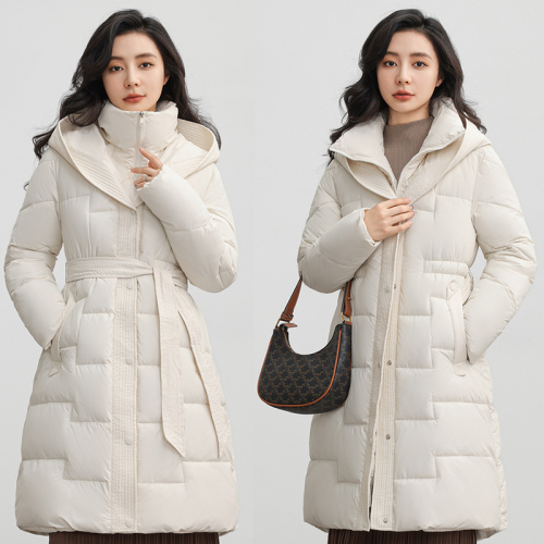 Actual shot of 2024 Korean Dongdaemun autumn and winter new large fur collar mid-length slim slim down jacket for women