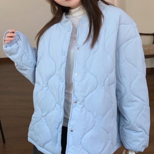 Real shot of milk bear hug, diamond oversize new cotton jacket, loose slimming fashionable short student jacket for women